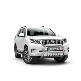 Bullbar Omologat RAR, Steeler 4x4 "A" Bar cu Placă, Culoare Argintiu, Toyota Land Cruiser 150 2017 - Prezent - EDK.ro