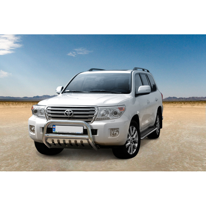 EC Homologated Bullbar, Steeler 4x4 "A" Bar with Plate, Color Silver, Toyota Land Cruiser V8 2012 - 2016 - EDK.ro