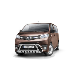 EC Homologated Bullbar, Steeler 4x4 "A" Bar with Plate, Color Silver, Toyota ProAce 2016 - Present - EDK.ro