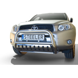 EC Homologated Bullbar, Steeler 4x4 "A" Bar with Plate, Color Silver, Toyota RAV4 2006 - 2010 - EDK.ro
