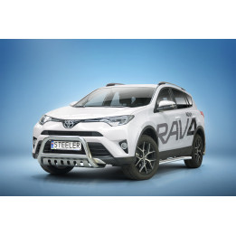 EC Homologated Bullbar, Steeler 4x4 "A" Bar with Plate, Color Silver, Toyota RAV4 2016 - 2018 - EDK.ro