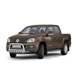 EC Homologated Bullbar, Steeler 4x4 "A" Bar with Plate, Color Silver, Volkswagen Amarok 2009 - 2016 - EDK.ro