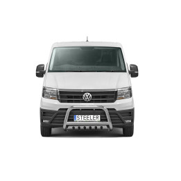 EC Homologated Bullbar, Steeler 4x4 "A" Bar with Plate, Color Silver, Volkswagen Crafter 2017 - Present - EDK.ro