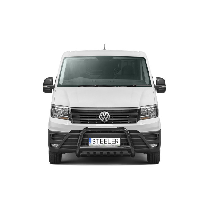 Bullbar Omologat RAR, Steeler 4x4 "A" Bar cu Placă, Culoare Negru, Volkswagen Crafter 2017 - Prezent - EDK.ro