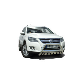 Bullbar Omologat RAR, Steeler 4x4 "A" Bar cu Placă, Culoare Argintiu, Volkswagen Tiguan 2007 - 2016 - EDK.ro