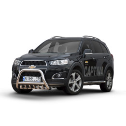 Bullbar Omologat RAR, Steeler 4x4 "A" Bar cu Țăruși, Culoare Argintiu, Chevrolet Captiva 2012 - 2015 - EDK.ro