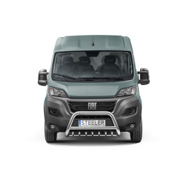 Bullbar Omologat RAR, Steeler 4x4 "A" Bar cu Țăruși, Culoare Argintiu, Fiat Ducato / Citroën Jumper / Peugeot Boxer 2006 - 2024 