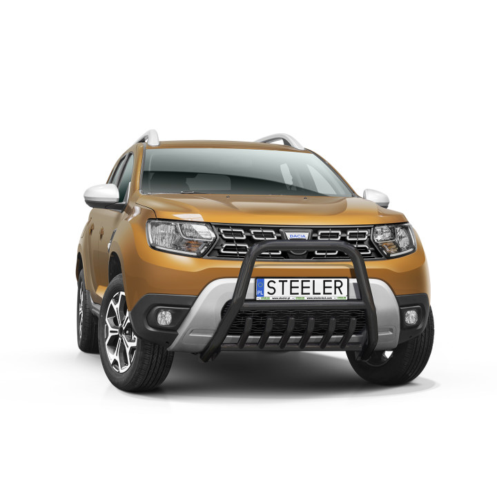 EC Homologated Bullbar, Steeler 4x4 "A" Bar with Spikes, Color Silver, Dacia Duster 2018 - 2023 - EDK.ro
