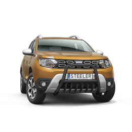 EC Homologated Bullbar, Steeler 4x4 "A" Bar with Spikes, Color Black, Dacia Duster 2018 - 2023 - EDK.ro