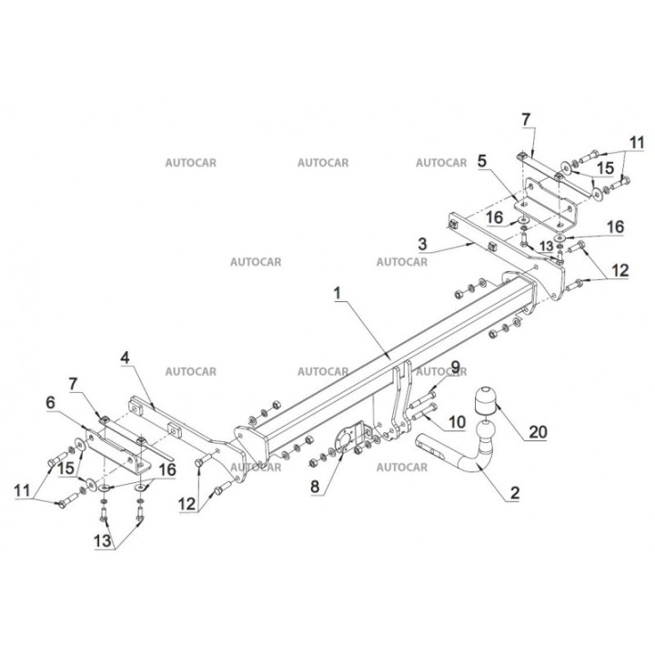 Towbar, Auto-Hak, Semi-Detachable System, Nissan Pulsar 2014 - Present - EDK.ro