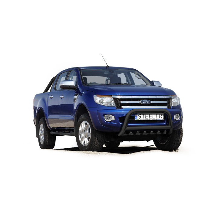 EC Homologated Bullbar, Steeler 4x4 "A" Bar with Spikes, Color Silver, Ford Ranger 2012 - 2019 - EDK.ro