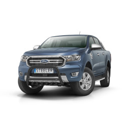 EC Homologated Bullbar, Steeler 4x4 "A" Bar with Spikes, Color Black, Ford Ranger 2019 - 2022 - EDK.ro