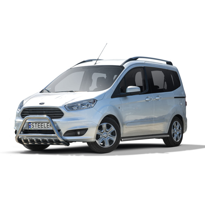 EC Homologated Bullbar, Steeler 4x4 "A" Bar with Spikes, Color Silver, Ford Transit Courier 2014 - 2018 - EDK.ro