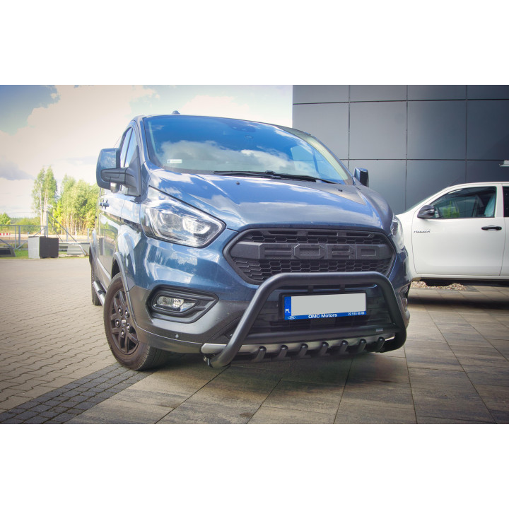 Bullbar Omologat RAR, Steeler 4x4 "A" Bar cu Țăruși, Culoare Argintiu, Ford Transit Custom 2018 - 2023 - EDK.ro