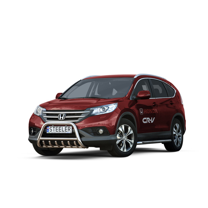 Bullbar Omologat RAR, Steeler 4x4 "A" Bar cu Țăruși, Culoare Argintiu, Honda CR-V 2012 - 2016 - EDK.ro