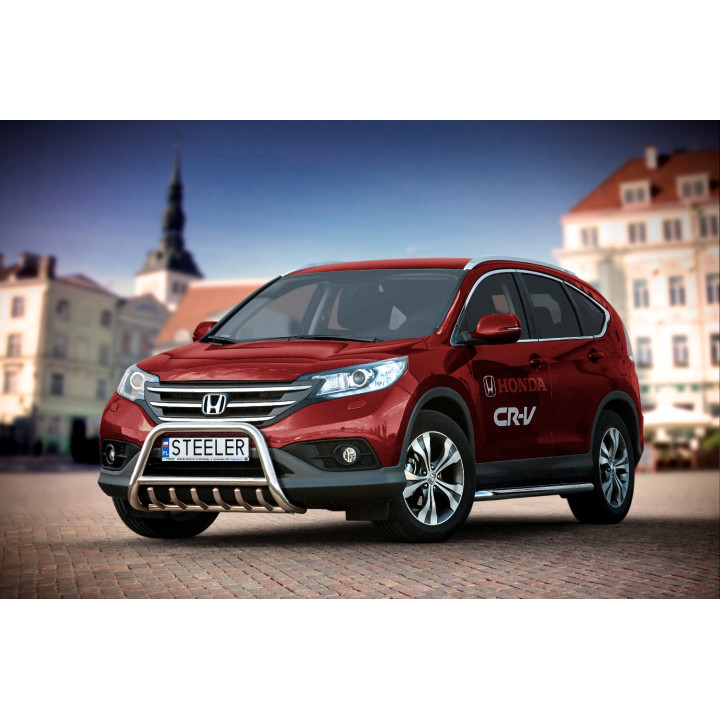 EC Homologated Bullbar, Steeler 4x4 "A" Bar with Spikes, Color Silver, Honda CR-V 2012 - 2016 - EDK.ro