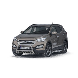 Bullbar Omologat RAR, Steeler 4x4 "A" Bar cu Țăruși, Culoare Argintiu, Hyundai Santa Fe 2012 - 2018 - EDK.ro