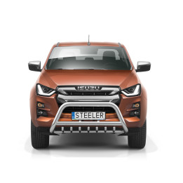 Bullbar Omologat RAR, Steeler 4x4 "A" Bar cu Țăruși, Culoare Argintiu, Isuzu D-Max 2020 - Prezent - EDK.ro