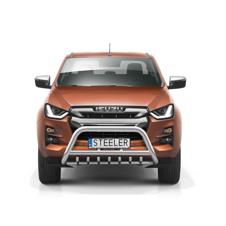 Bullbar Omologat RAR, Steeler 4x4 "A" Bar cu Țăruși, Culoare Argintiu, Isuzu D-Max 2020 - Prezent - EDK.ro