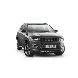 EC Homologated Bullbar, Steeler 4x4 "A" Bar with Spikes, Color Black, Jeep Compass 2017 - 2021 - EDK.ro