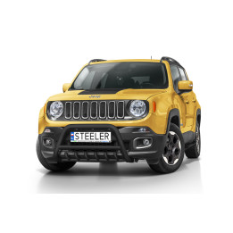 Bullbar Omologat RAR, Steeler 4x4 "A" Bar cu Țăruși, Culoare Negru, Jeep Renegade 2014 - 2018 - EDK.ro