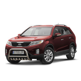 EC Homologated Bullbar, Steeler 4x4 "A" Bar with Spikes, Color Silver, Kia Sorento 2012 - 2015 - EDK.ro