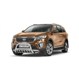 EC Homologated Bullbar, Steeler 4x4 "A" Bar with Spikes, Color Silver, Kia Sorento 2015 - 2018 - EDK.ro