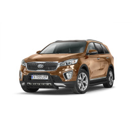 Bullbar Omologat RAR, Steeler 4x4 "A" Bar cu Țăruși, Culoare Negru, Kia Sorento 2015 - 2018 - EDK.ro