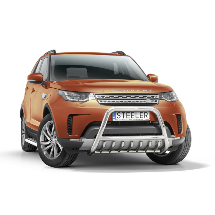 Bullbar Omologat RAR, Steeler 4x4 "A" Bar cu Țăruși, Culoare Argintiu, Land Rover Discovery 2017 - Prezent - EDK.ro