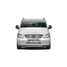 Bullbar Omologat RAR, Steeler 4x4 "A" Bar cu Țăruși, Culoare Argintiu, Mercedes-Benz Vito 2003 - 2010 - EDK.ro