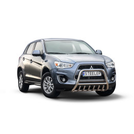 Bullbar Omologat RAR, Steeler 4x4 "A" Bar cu Țăruși, Culoare Argintiu, Mitsubishi ASX 2012 - 2016 - EDK.ro
