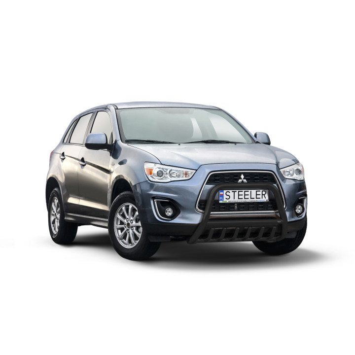 EC Homologated Bullbar, Steeler 4x4 "A" Bar with Spikes, Color Black, Mitsubishi ASX 2012 - 2016 - EDK.ro
