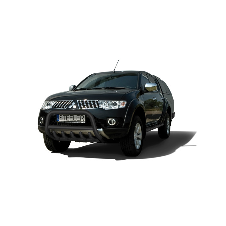 EC Homologated Bullbar, Steeler 4x4 "A" Bar with Spikes, Color Silver, Mitsubishi L200 2009 - 2015 - EDK.ro
