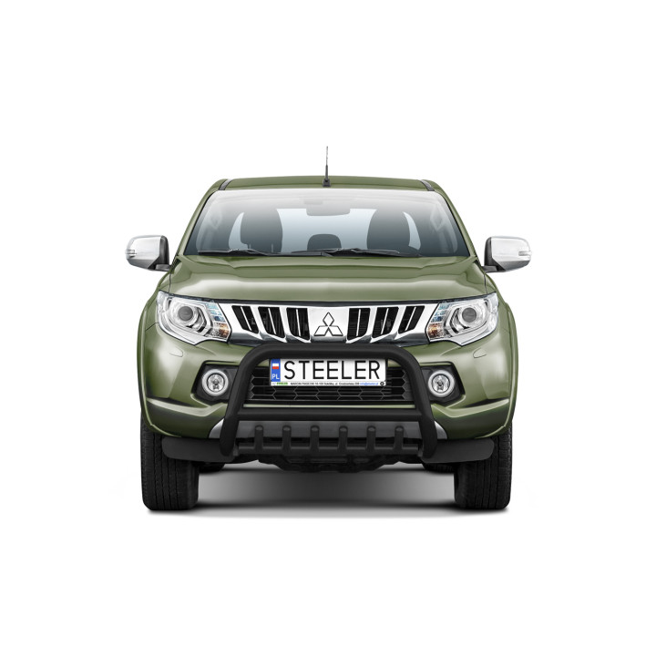 EC Homologated Bullbar, Steeler 4x4 "A" Bar with Spikes, Color Silver, Mitsubishi L200 2015 - 2019 - EDK.ro