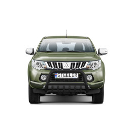 EC Homologated Bullbar, Steeler 4x4 "A" Bar with Spikes, Color Black, Mitsubishi L200 2015 - 2019 - EDK.ro