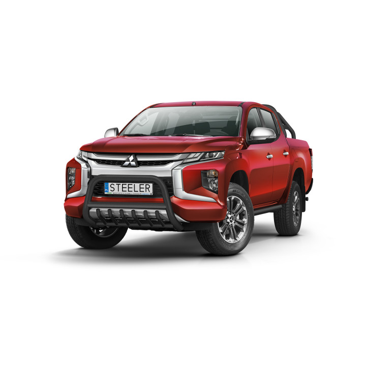 EC Homologated Bullbar, Steeler 4x4 "A" Bar with Spikes, Color Silver, Mitsubishi L200 2019 - Present - EDK.ro