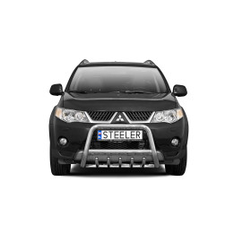 EC Homologated Bullbar, Steeler 4x4 "A" Bar with Spikes, Color Silver, Mitsubishi Outlander 2007 - 2009 - EDK.ro