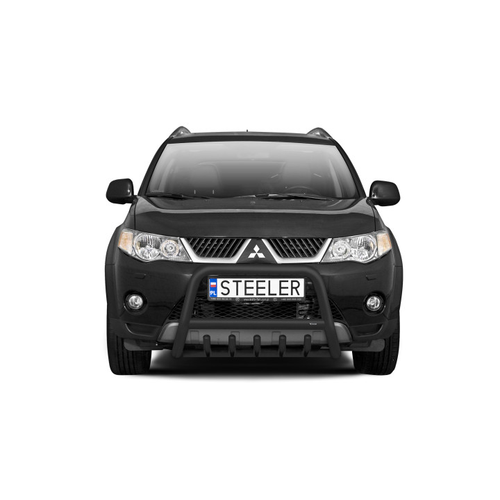 Bullbar Omologat RAR, Steeler 4x4 "A" Bar cu Țăruși, Culoare Negru, Mitsubishi Outlander 2007 - 2009 - EDK.ro