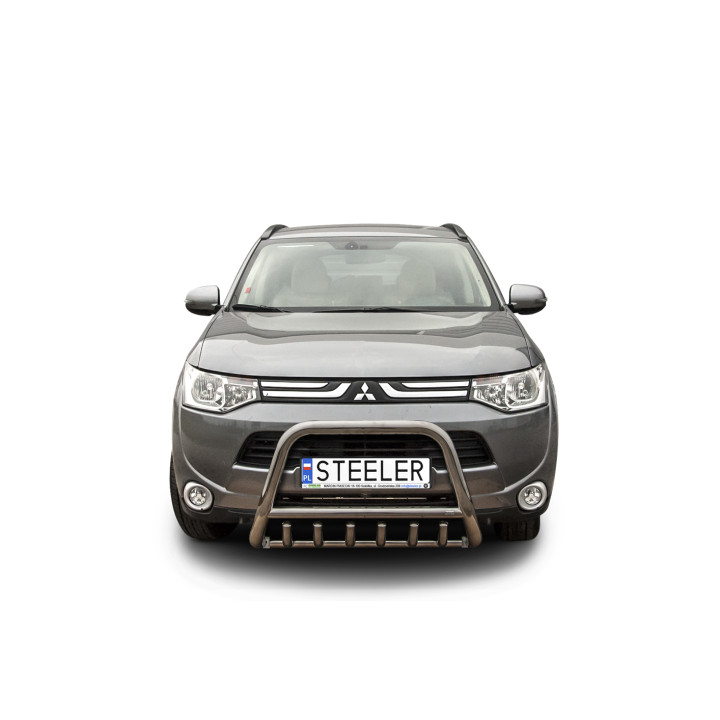 Bullbar Omologat RAR, Steeler 4x4 "A" Bar cu Țăruși, Culoare Argintiu, Mitsubishi Outlander 2012 - 2015 - EDK.ro