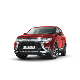 EC Homologated Bullbar, Steeler 4x4 "A" Bar with Spikes, Color Black, Mitsubishi Outlander 2015 - 2018 - EDK.ro
