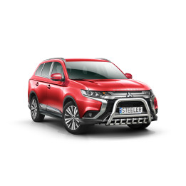 EC Homologated Bullbar, Steeler 4x4 "A" Bar with Spikes, Color Silver, Mitsubishi Outlander 2018 - 2021 - EDK.ro