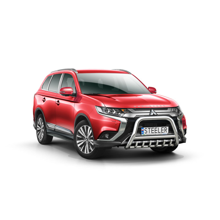 Bullbar Omologat RAR, Steeler 4x4 "A" Bar cu Țăruși, Culoare Argintiu, Mitsubishi Outlander 2018 - 2021 - EDK.ro