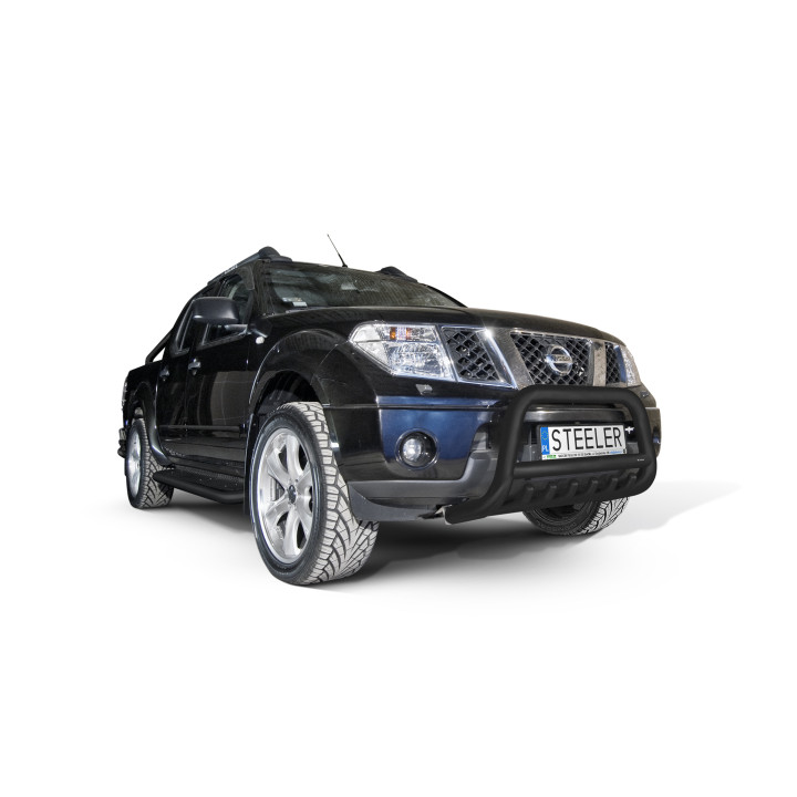 EC Homologated Bullbar, Steeler 4x4 "A" Bar with Spikes, Color Black, Nissan Navara 2005 - 2010 - EDK.ro