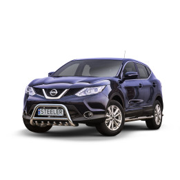 Bullbar Omologat RAR, Steeler 4x4 "A" Bar cu Țăruși, Culoare Argintiu, Nissan Qashqai 2013 - 2017 - EDK.ro