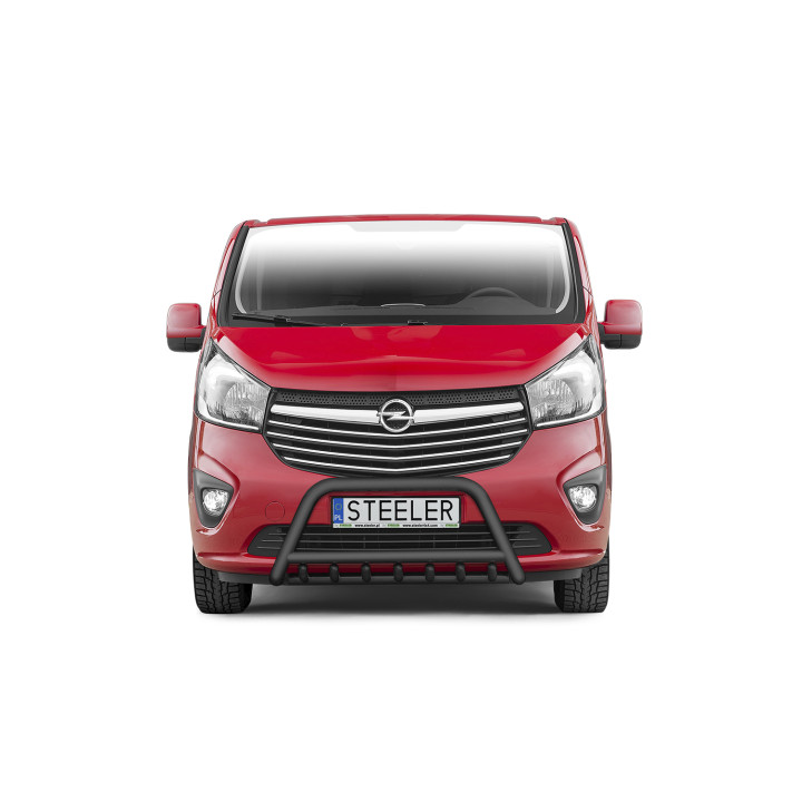 EC Homologated Bullbar, Steeler 4x4 "A" Bar with Spikes, Color Black, Opel Vivaro 2014 - 2019 - EDK.ro