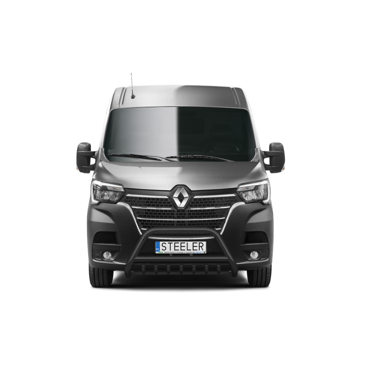 EC Homologated Bullbar, Steeler 4x4 "A" Bar with Spikes, Color Silver, Renault Master 2019 - Present - EDK.ro