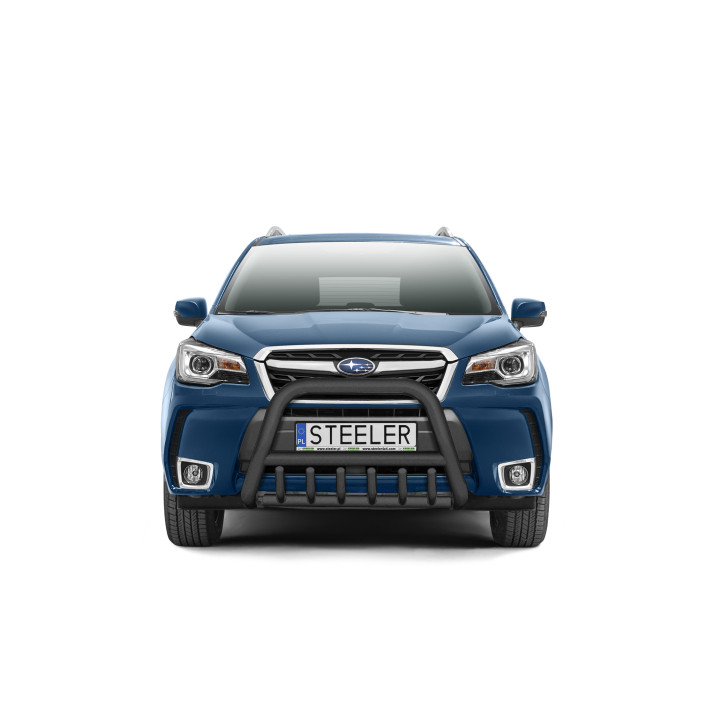 Bullbar Omologat RAR, Steeler 4x4 "A" Bar cu Țăruși, Culoare Negru, Subaru Forester 2013 - 2019 - EDK.ro