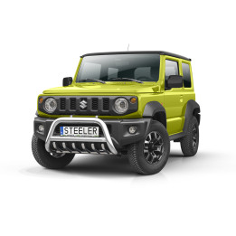 Bullbar Omologat RAR, Steeler 4x4 "A" Bar cu Țăruși, Culoare Argintiu, Suzuki Jimny 2018 - Prezent - EDK.ro