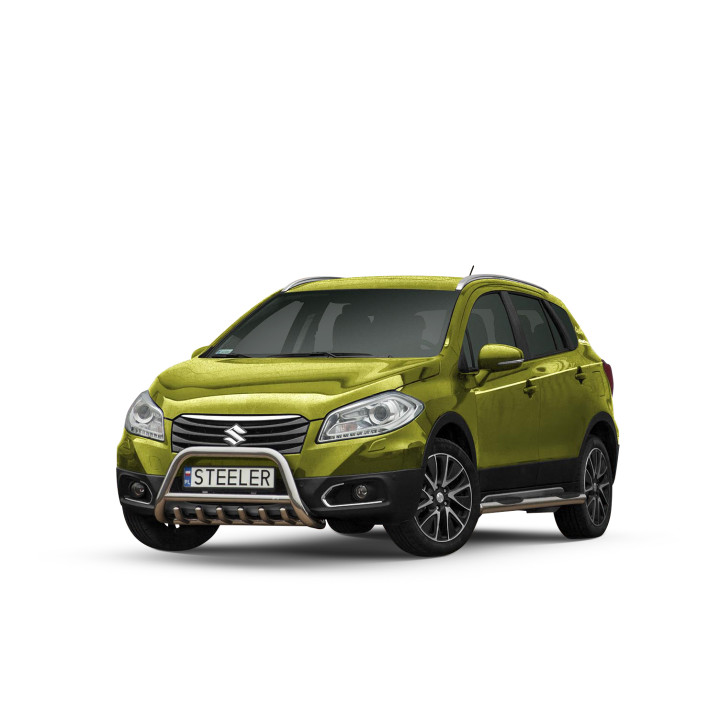 Bullbar Omologat RAR, Steeler 4x4 "A" Bar cu Țăruși, Culoare Argintiu, Suzuki SX4 2013 - 2016 - EDK.ro