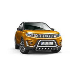 Bullbar Omologat RAR, Steeler 4x4 "A" Bar cu Țăruși, Culoare Argintiu, Suzuki Vitara 2018 - Prezent - EDK.ro